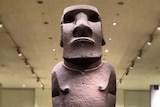 A Moai statue — depicting the bust of a man — on display in London's British Museum.