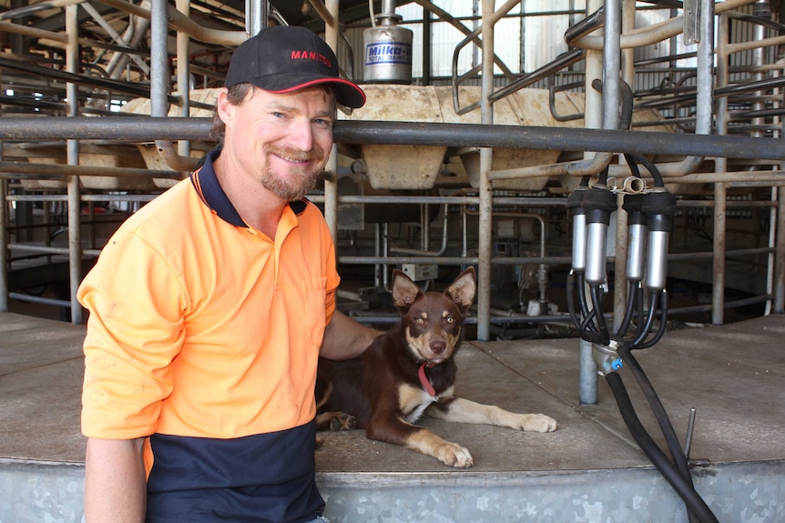 Jamie Nietschke in the dairy at Nietschke Moppa Estate