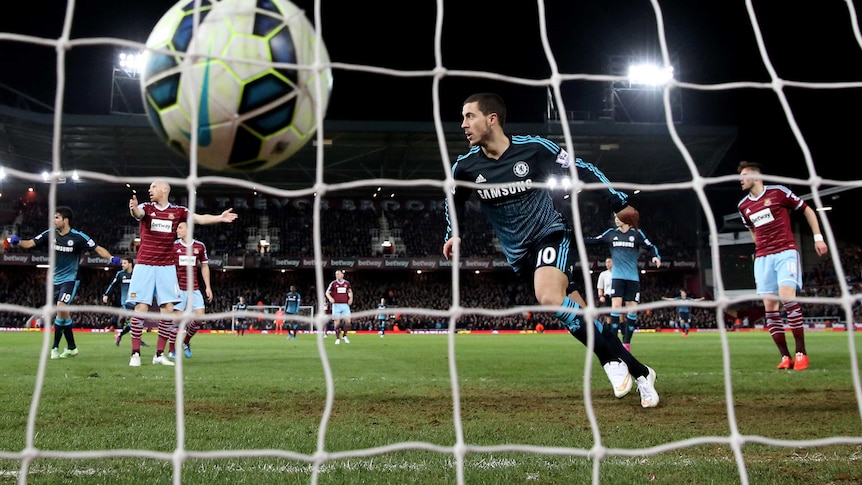 Eden Hazard scores against West Ham
