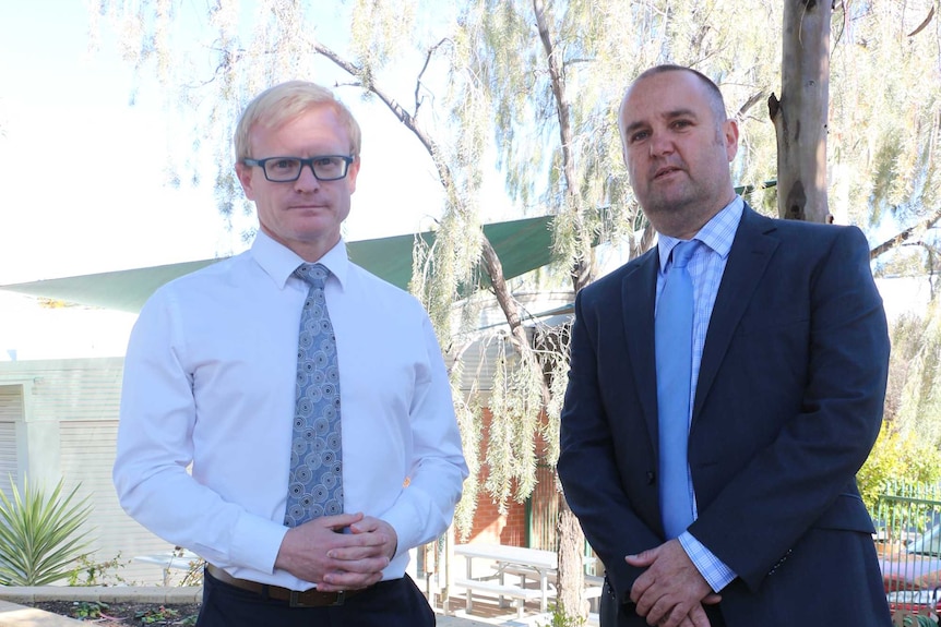 CareWest CEO Tim Curran with Broken Hill City Council general manager James Roncon.