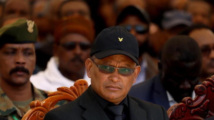Debretsion Gebremichael, Tigray Regional President, attends the funeral ceremony of Ethiopia's Army Chief of Staff Seare.