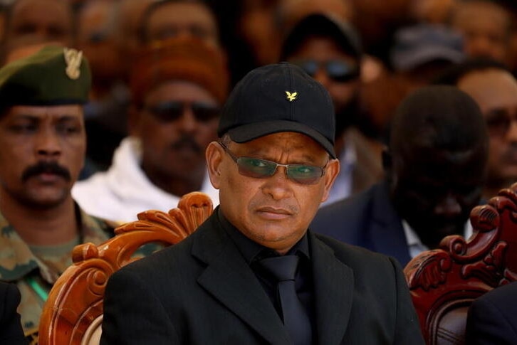 Debretsion Gebremichael, Tigray Regional President, attends the funeral ceremony of Ethiopia's Army Chief of Staff Seare.