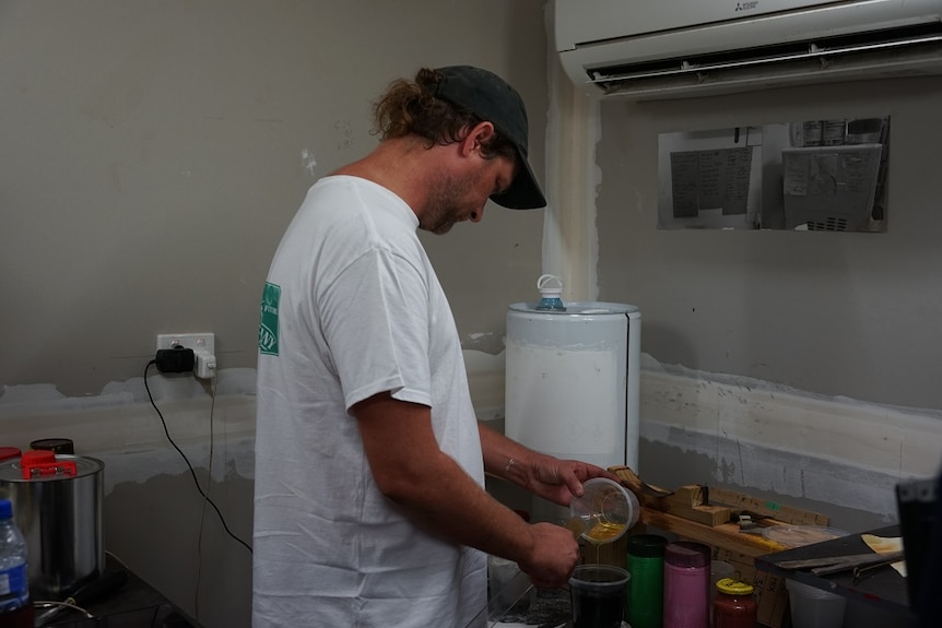 Paul Manwaring makes croquet balls at his Humpty Doo workshop