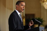 US President Barack Obama gestures as he speaks on the comprehensive plan for financial regulations