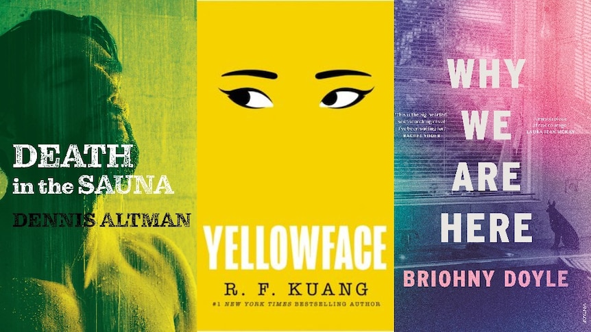 Three book covers, details in caption. First two yellow, third pinkish