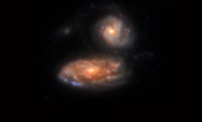 orange coloured spiral galaxy