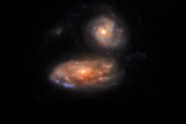 orange coloured spiral galaxy