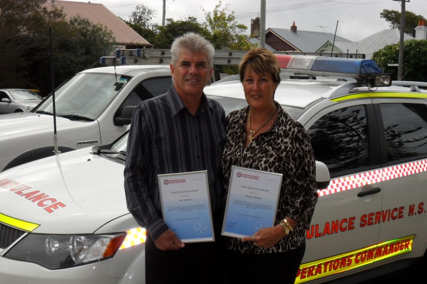 Jeff and Cheryl Horne with their awards
