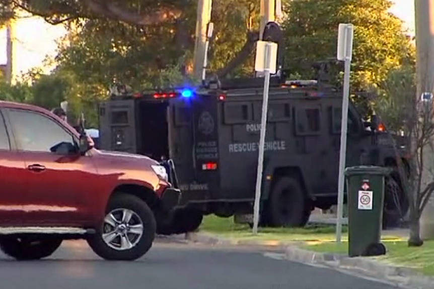 Armoured police vehicle in St Albans