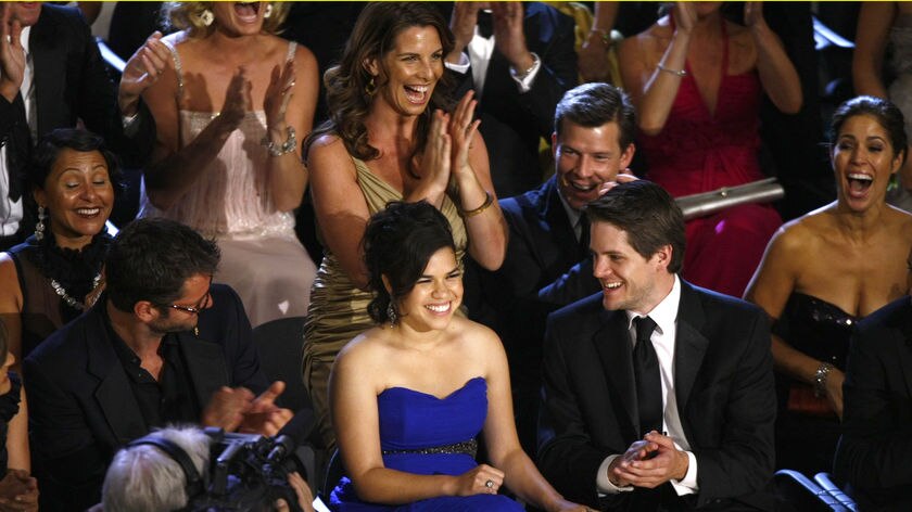 America Ferrera in the crowd at the Emmys.