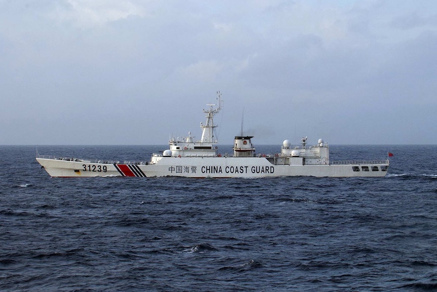 A Chinese Coast Guard ship near the disputed East China Sea
