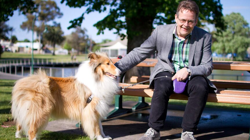 Professor of Bioethics, Peter Sandøe with Finley the Rough Collie