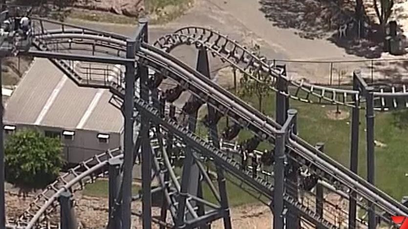 Firefighters have been sent to climb the roller coaster to free passengers stuck at the top.