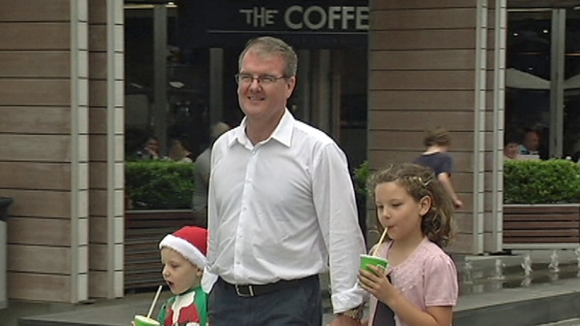 Michael Daley with his children in Sydney