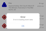 Alert SA app failing during bushfires