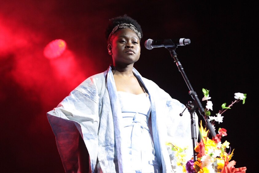 Sampa The Great performing live at the GW McLennan stage at Splendour In The Grass 2018