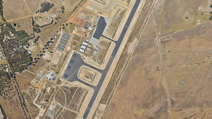 An aerial image of an airport.