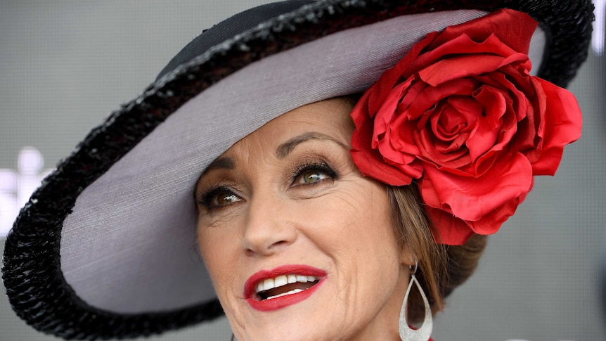 British actor Jane Seymour poses for a photograph at the Melbourne Cup.