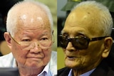 Khieu Samphan (left) and Nuon Chea in court facing genocide charges.