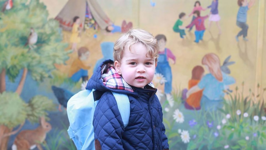 Prince George goes to school.
