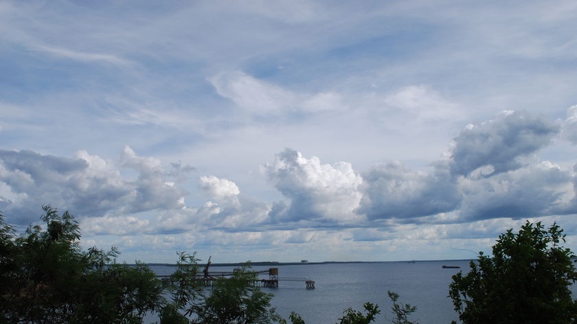 Storm clouds gather over Darwin Harbour