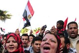 Fierce protests: anti-Mubarak demonstrators march in the coastal city of Alexandria