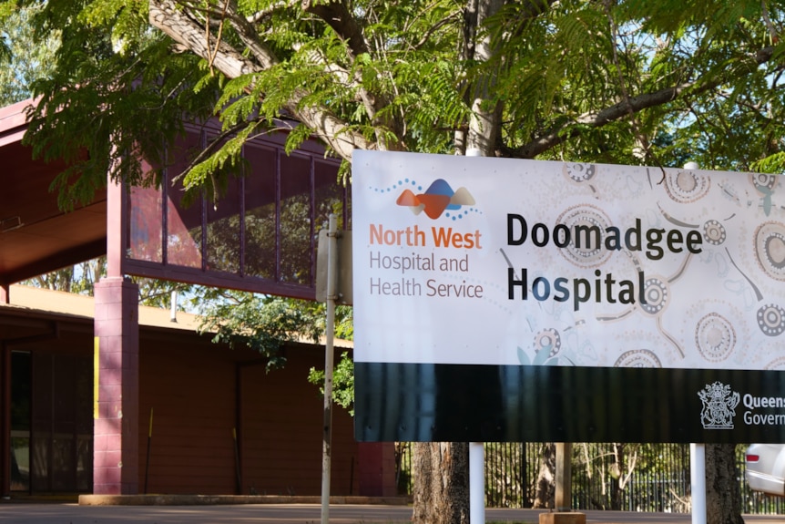 A sign for the Doomadgee Hospital. 