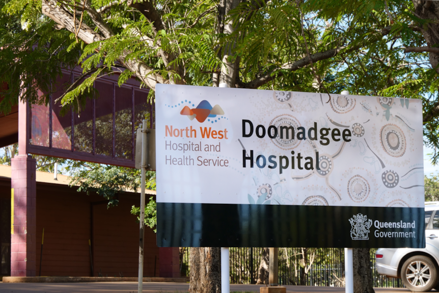 A sign for the Doomadgee Hospital. 