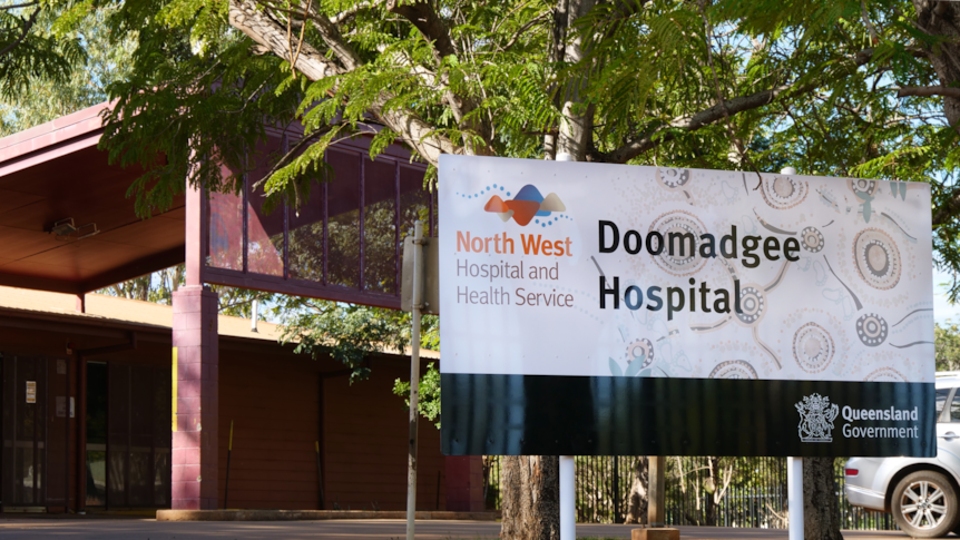 A sign for the Doomadgee Hospital.