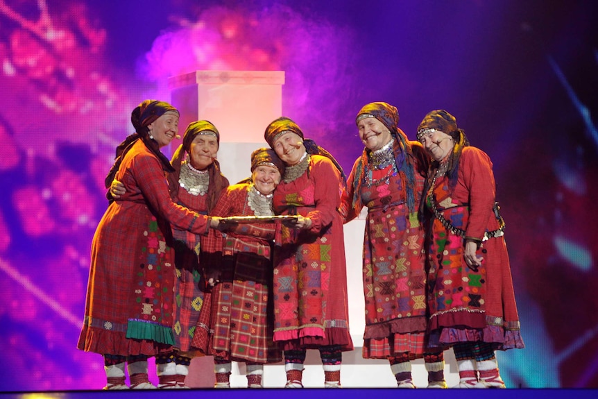 Russia's Buranovskiye Babushki perform "Party For Everybody" in rehearsal for Eurovision 2012.