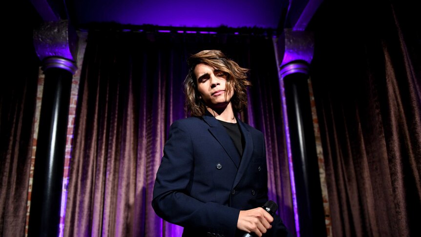 Isaiah Firebrace performs in Melbourne after he was announced as Australia's Eurovision entrant.