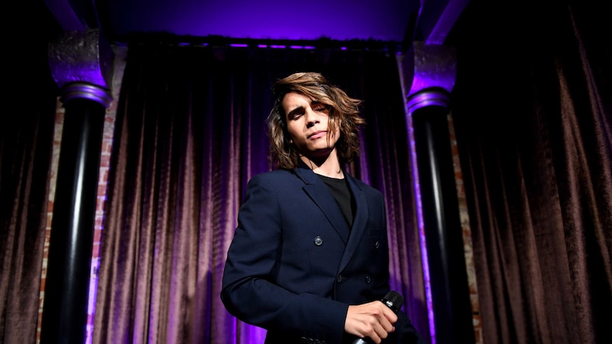 Isaiah Firebrace performs in Melbourne after he was announced as Australia's Eurovision entrant.