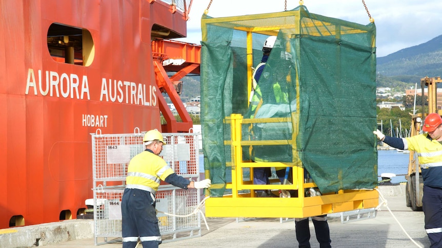 The ill Antarctic expeditioner was lifted off the Aurora Australis after a two week voyage home
