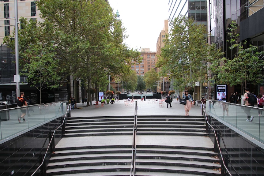 An almost deserted Martin Place