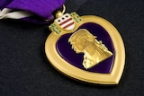 Mocked up Purple Heart Medal showing Donald Trump's face, August 2016