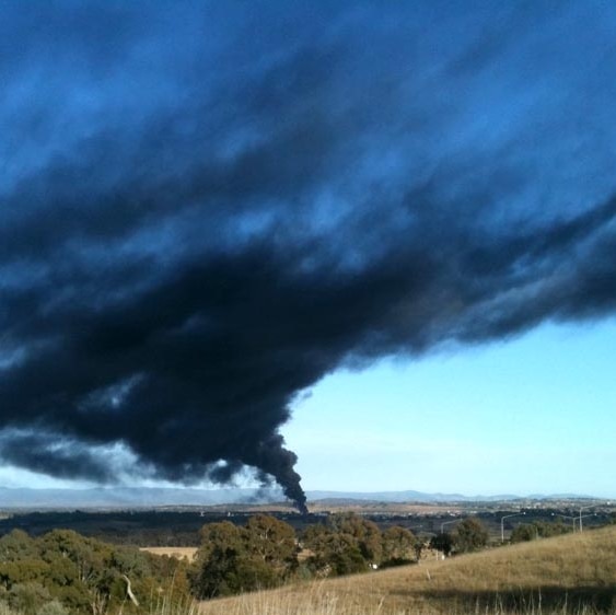 Chemical fire in north Canberra