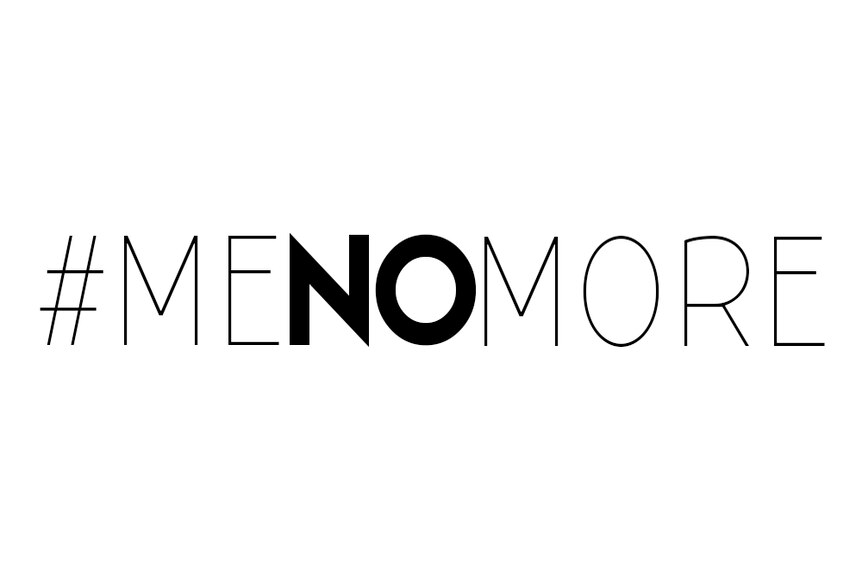 #MeNoMore branding on a white background