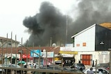 Smoke rising from the site of the bombings