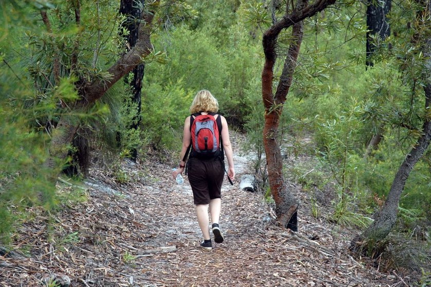 A woman enjoys a day of bushwalking