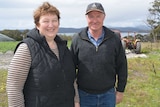 Susie and Gerard Daly on Dunalley potato farm.