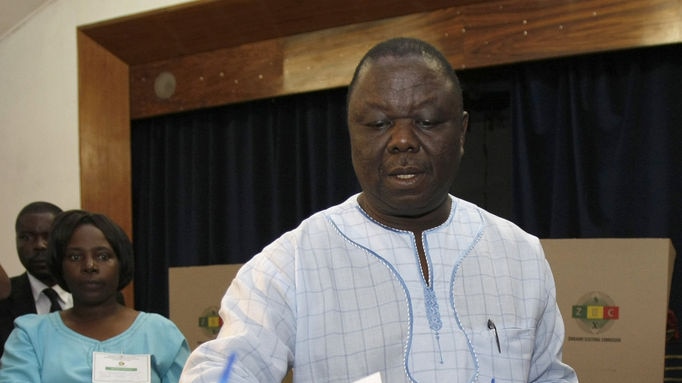 Opposition Leader Morgan Tsvangirai casts his vote