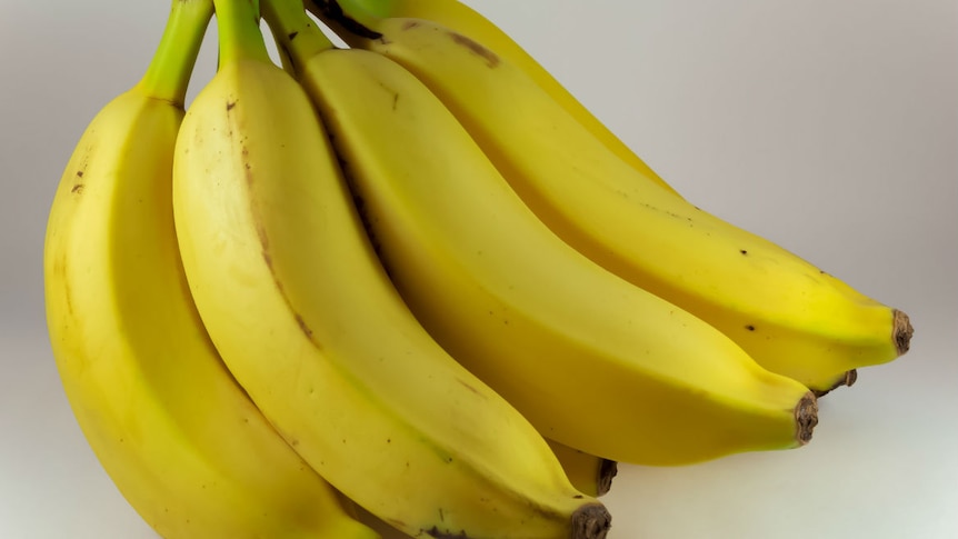 A bunch of yellow bananas.