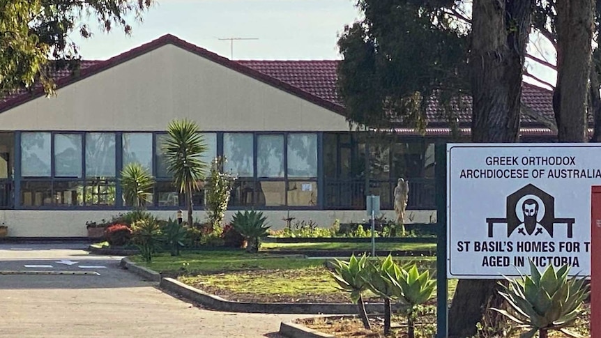 The sign outside St Basil's Homes for the Aged.