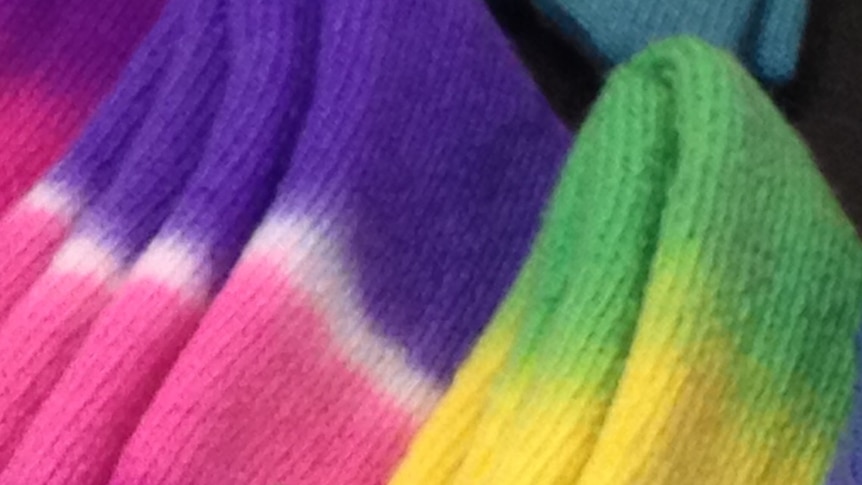 Very colourful socks.