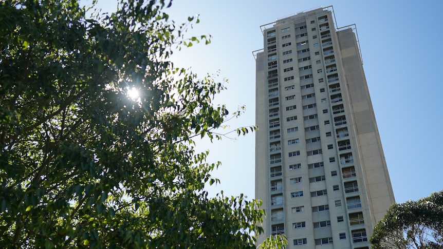 An apartment tower