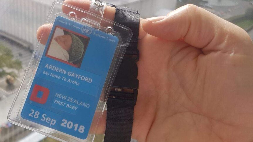The UN security pass for New Zealand First Baby Neve Te Aroha.