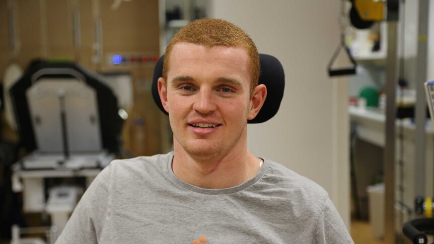 Alex McKinnon has left hospital to continue his recovery at a spinal rehabilitation centre.