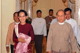 Aung San Suu Kyi and president Thein Sein meet