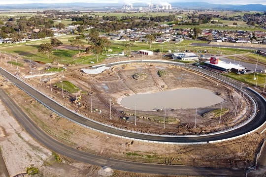 The J-Curve track under construction 