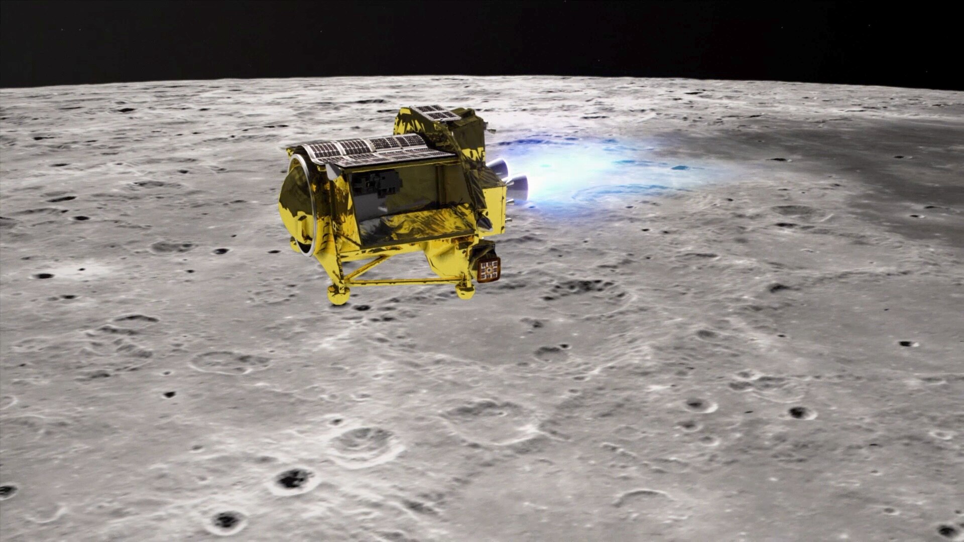 An illustration provided shows a small gold moon probe cruising in lunar orbit over the cratered grey surface of the moon.